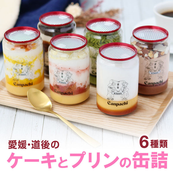 愛媛・道後 ケーキとプリン缶詰 ６種類セット